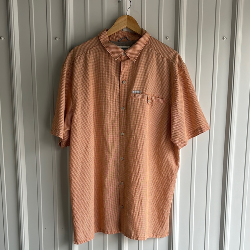 Columbia Orange Casual Button Down Shirt for Everyday Comfort